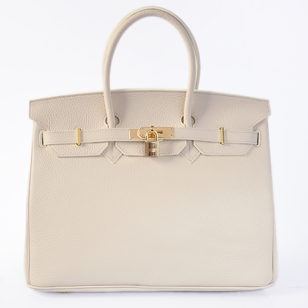 H35LSBG Hermes Birkin 35CM pelle Clemence in beige con oro h